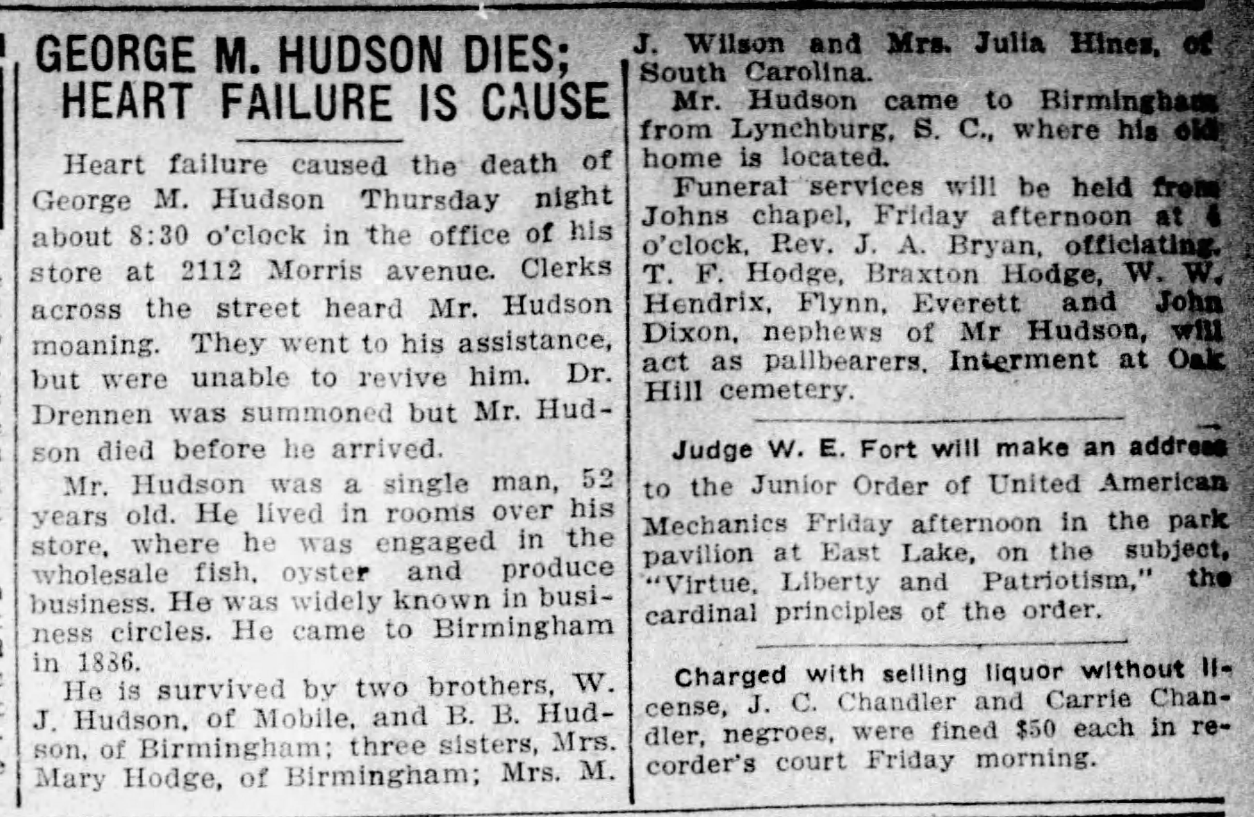 George M. Hudson obituary